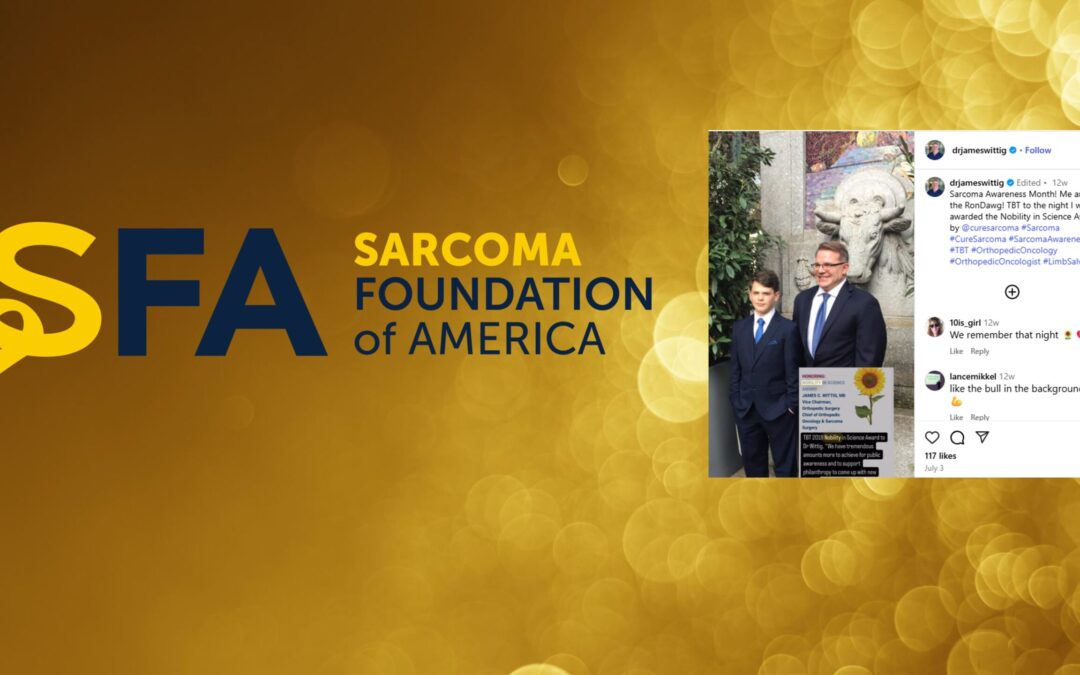Dr. James C. Wittig Receives Sarcoma Foundation of America Nobility in Science Award